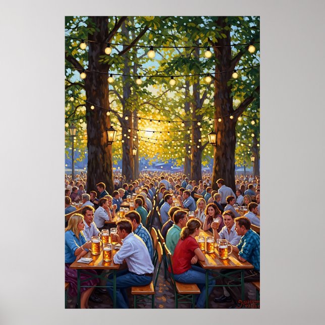 Warm Beer Garden Vibes Poster (Framsidan)