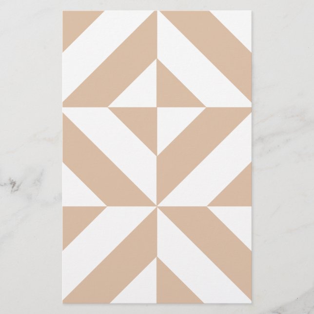 Warm Beige Geometric Deco Cube Mönster (Framsida)