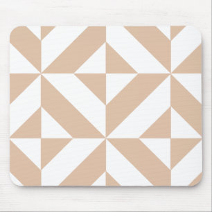 Warm Beige Geometric Deco Cube Mönster Musmatta