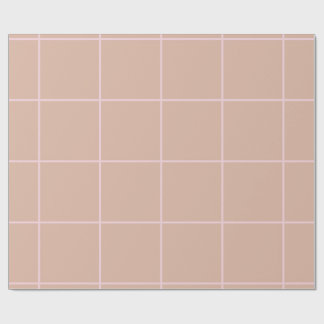 Warm Beige Grid Pattern Minimal Soft Check Design Presentpapper