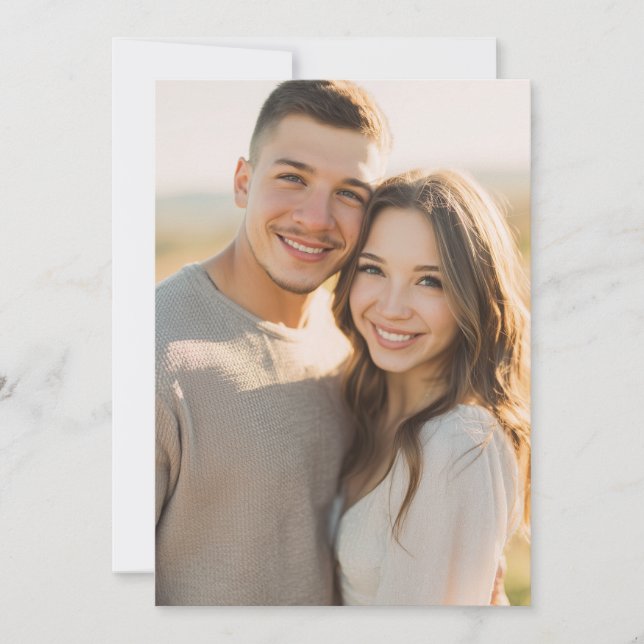 Warm Beige Realistic Photo Inbjudningar (Framsida)