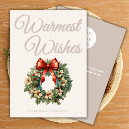 Warm Beige Script Christmas Card Julkort