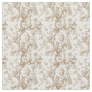Warm Beige Toile med Ro och Twisting Grenar Tyg