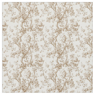 Warm Beige Toile med Ro och Twisting Grenar Tyg