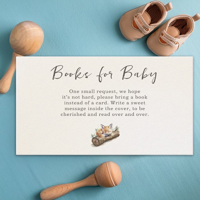 Warm Beige Woodland Fox Books Request Tilläggskort (Skapare uppladdad)