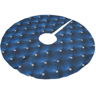 Warm Blue Faux Velvet Julgransmatta Borstad Polyester