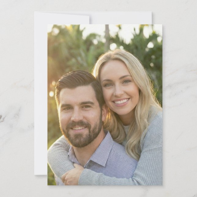 Warm Blue Gray Photo Inbjudningar (Framsida)