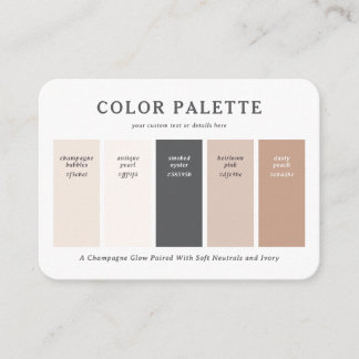 Warm Blush & Champagne Wedding Color Palette Card Tilläggskort