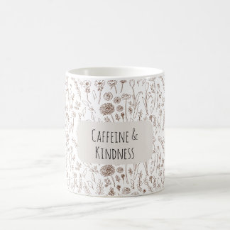 Warm brown floral pattern mug kaffemugg