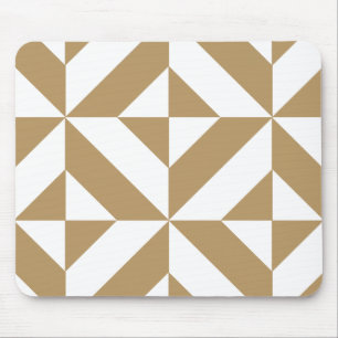 Warm Brown Geometric Deco Cube Mönster Musmatta