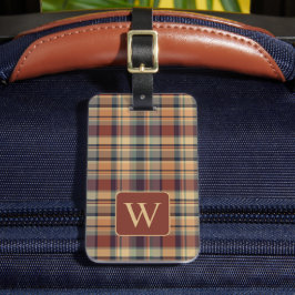 Warm Brown och Cream Play Monogram Bagagebricka