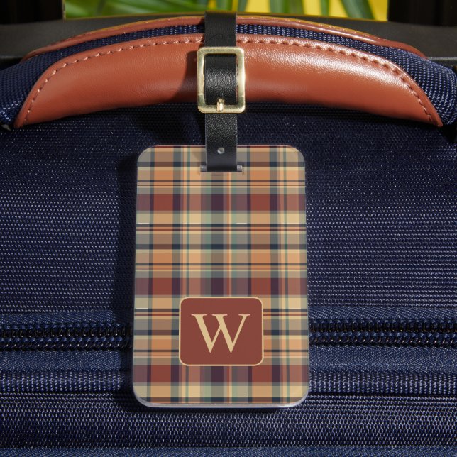 Warm Brown och Cream Play Monogram Bagagebricka (Framsida Insitu 2)