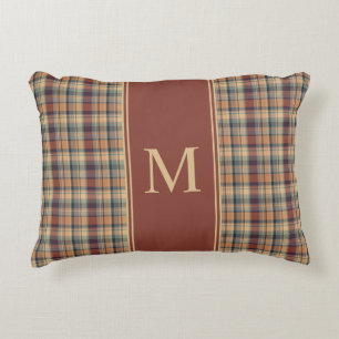 Warm Brown och Cream Play Monogram Prydnadskudde
