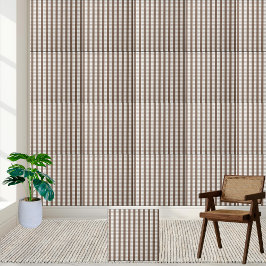 Warm Brown och Crisp White Checkered Tile Mönster Kakelplatta