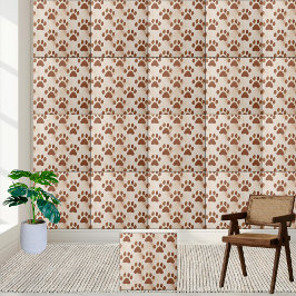 Warm Brown Paw Skriv ut panel Kakelplatta