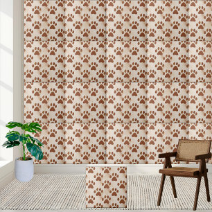 Warm Brown Paw Skriv ut panel Kakelplatta