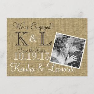 Warm Burlap Rustic Land Spara datum Datumet