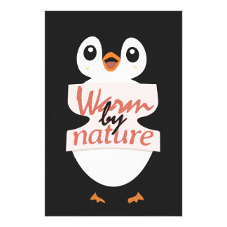 Warm by nature: Adorable Penguin with Playful Text Fototryck