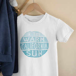 Warm California Sol Vintage Typography Blue T Shirt