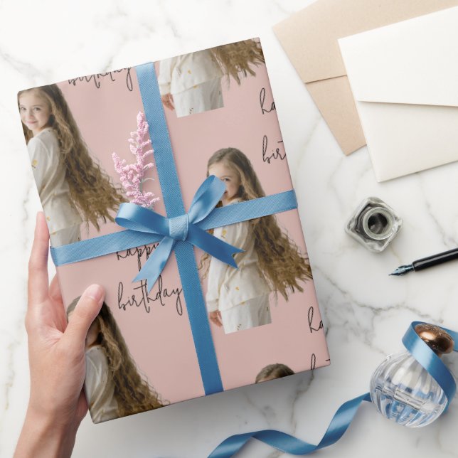 Warm Clay Ro & Anpassningsbar Birthday text och fo Presentpapper (Gifting)