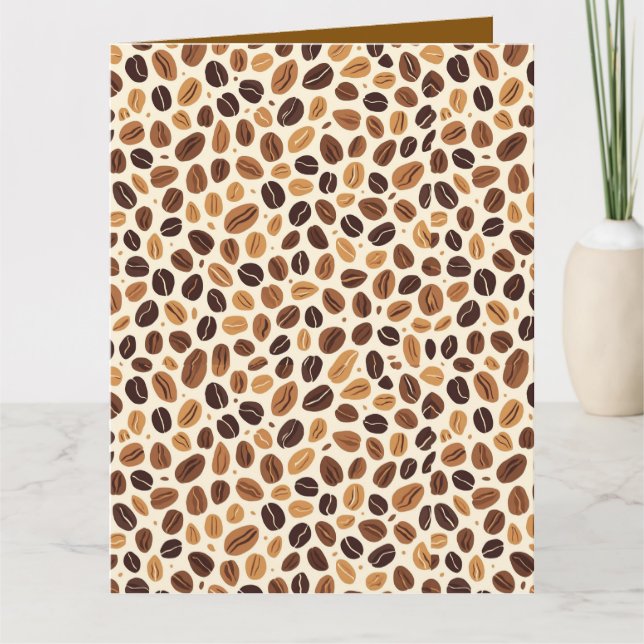 Warm Coffee Bean Roast Tones Seamless Pattern Kort (Framsida)
