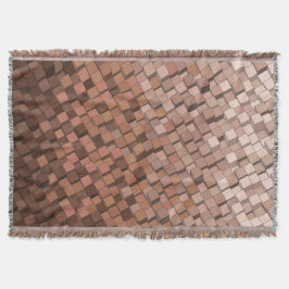Warm Coffee Geometric 3D Cube Mönster Blanket Filt