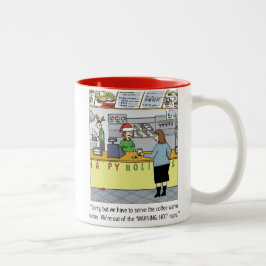 Warm Coffee Humous Helgdag Tecknad | Funny Två-Tonad Mugg