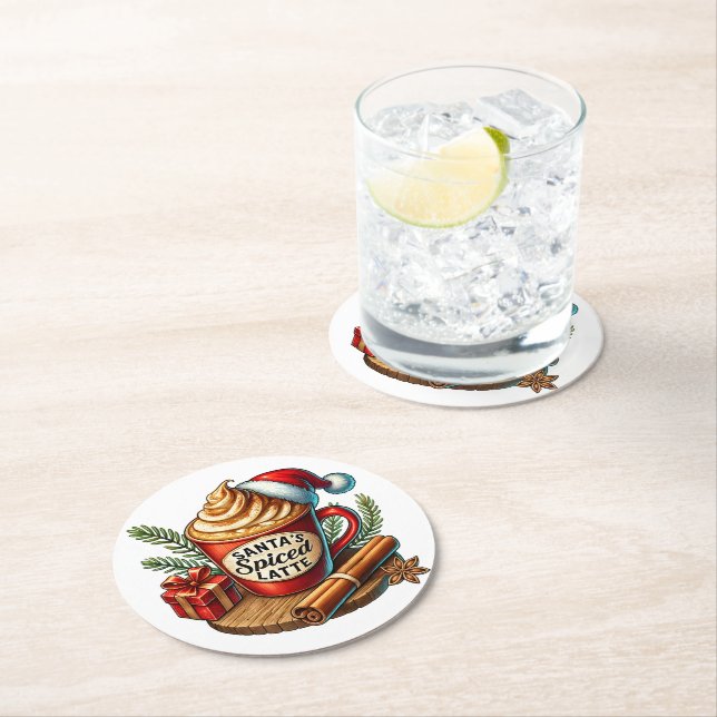 Warm Coffee Vibes Sublicering Design Underlägg Papper Rund (Insitu)