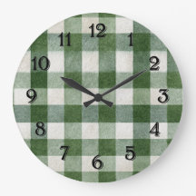 Warm Country Green Cream Plaid Stripes
