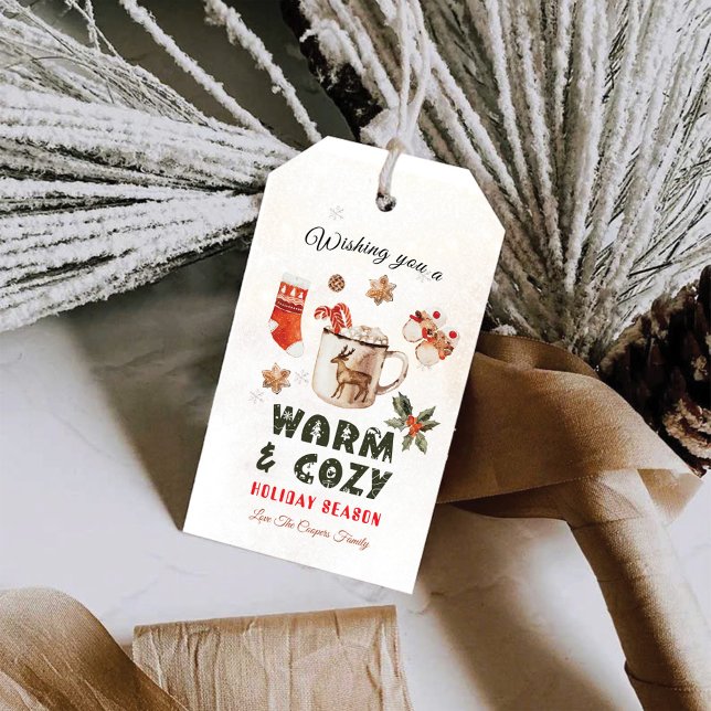 Warm & Cozy Christmas Gift Tag Presentetikett (Skapare uppladdad)