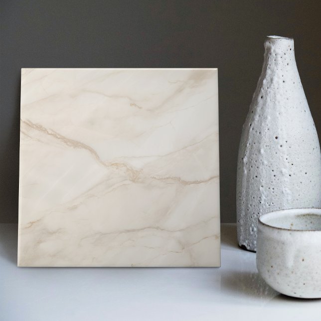 Warm Cream Elegance Faux Marble Luxury Kakelplatta (Skapare uppladdad)