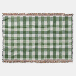 Warm Cream Green Plaid Stripes Christmas Filt