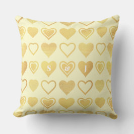 Warm Cream Minimal Hearts Valentine Gift Kudde