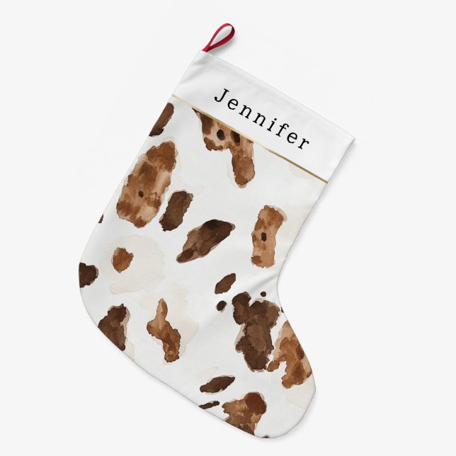 Warm Creamy White & Chocolate Candy Christmas Stor Julstrumpa (Framsidan (Hängande))