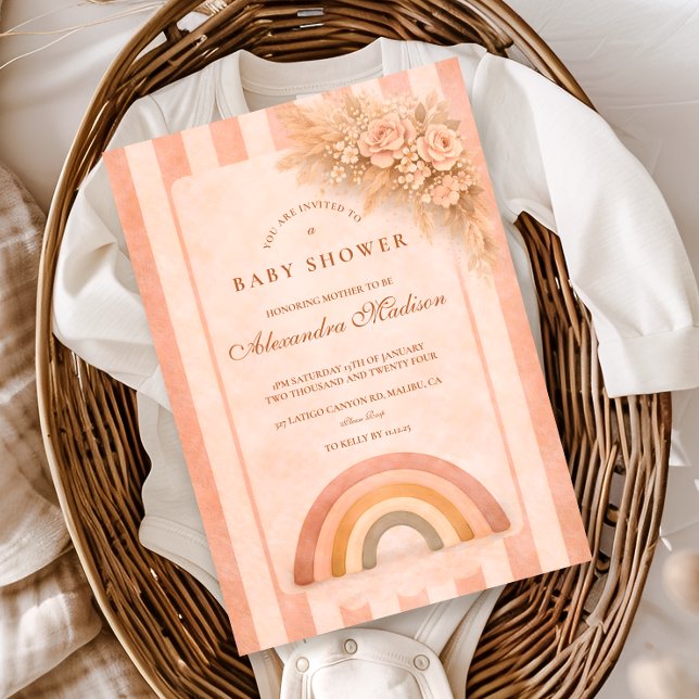 Warm Desert Boho Rainbow Baby Shower Inbjudningar (Skapare uppladdad)