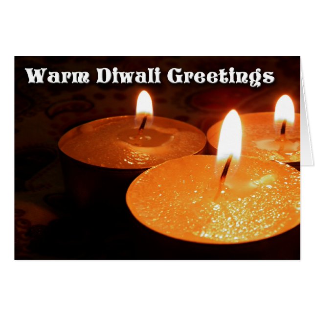 Warm Diwali Hälsning Hälsningskort (Framsidan Horizontal)