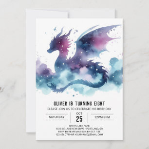 Warm Dragon Birthday Anpassningsbar Inbjudningar