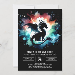Warm Dragon Birthday Digital Inbjudningar