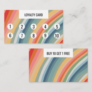 Warm Earth Rainbow Minimalist Handmade Rand 10 Lojalitetskort