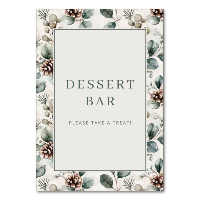 Warm Earthy Floral Dessert Bar Sign Bordsnummer (Framsidan)