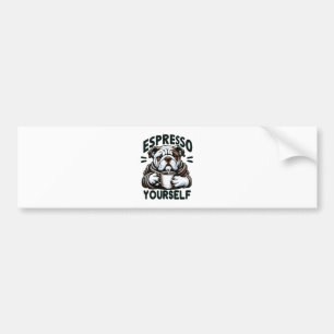 Warm Espresso Bulldog - Mysiga kaffe Bildekal