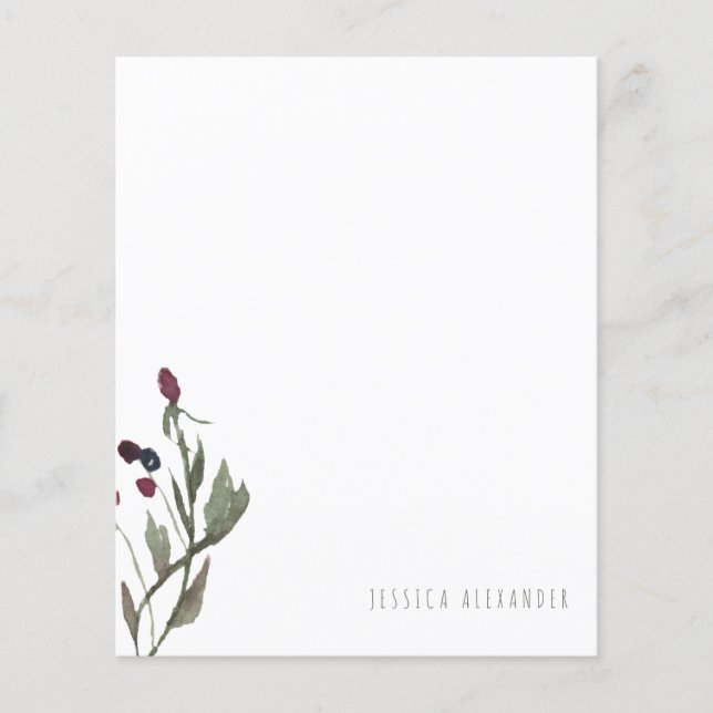 Warm Fall Foliage & Berry Personlig Stationery (Framsida)