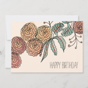 Warm Färg Carnation Flower Botanical Art Kort