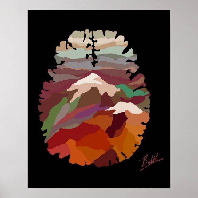 Warm Färg Mountain Poster (Framsidan)