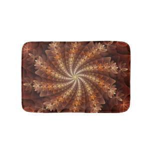 Warm Färg, Trippy Modern Fractal Art Mönster Badrumsmatta