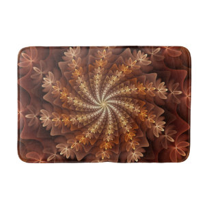 Warm Färg, Trippy Modern Fractal Art Mönster Badrumsmatta