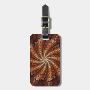 Warm Färg, Trippy Modern Fractal Art Mönster Bagagebricka