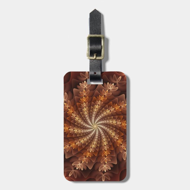Warm Färg, Trippy Modern Fractal Art Mönster Bagagebricka (Vertikal Framsida)