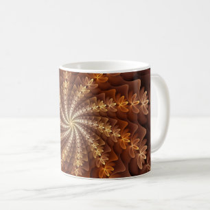 Warm Färg, Trippy Modern Fractal Art Mönster Kaffemugg