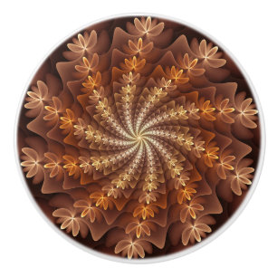 Warm Färg, Trippy Modern Fractal Art Mönster Knopp